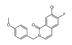 7-chloro-6-fluoro-2-[(4-methoxyphenyl)methyl]isoquinolin-1-one结构式