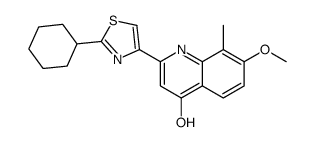 2-(2-cyclohexyl-1,3-thiazol-4-yl)-7-methoxy-8-methyl-1H-quinolin-4-one结构式