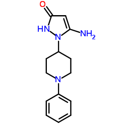 5-Amino-1-(1-phenyl-4-piperidinyl)-1,2-dihydro-3H-pyrazol-3-one结构式
