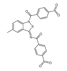 N-[5-Methyl-1-(4-nitro-benzoyl)-1H-benzo[c]isothiazol-(3Z)-ylidene]-4-nitro-benzamide结构式