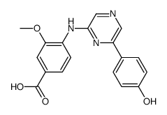 4-{[6-(4-hydroxyphenyl)pyrazin-2-yl]amino}-3-methoxybenzoic acid Structure