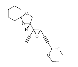 trans-2-[3-(3,3-diethoxyprop-1-ynyl)-2-ethynyloxiranyl]-1,4-dioxaspiro[4.5]decane结构式