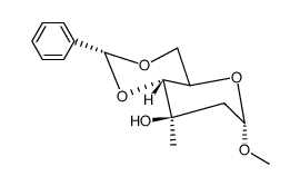 methyl 4,6-O-benzylidene-2-deoxy-3-C-methyl-α-D-arabino-hexopyranoside Structure