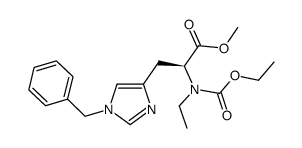 N-α-(ethoxycarbonyl)-N-α-ethyl,N-1(τ)-benzyl-L-histidine methyl ester Structure