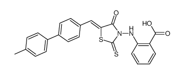2-{5-[1-(4'-methylbiphenyl-4-yl)methylidene]-4-oxo-2-thioxothiazolidin-3-ylamino}benzoic acid结构式