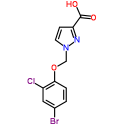 1-(4-BROMO-2-CHLORO-PHENOXYMETHYL)-1 H-PYRAZOLE-3-CARBOXYLIC ACID Structure