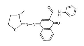 2-(4-hydroxy-3-phenylcarbamoyl-naphthalen-1-ylazo)-3-methyl-4,5-dihydro-thiazolium betaine Structure