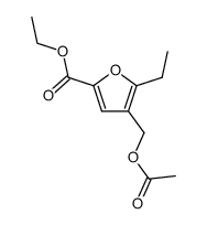 4-acetoxymethyl-5-ethyl-furan-2-carboxylic acid ethyl ester Structure