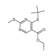 4-tert-butylsulfanyl-2-methylsulfanyl-pyrimidine-5-carboxylic acid ethyl ester结构式