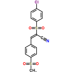 (E)-2-[(4-chlorophenyl)sulfonyl]-3-[4-(methylsulfonyl)phenyl]-2-propenenitrile Structure