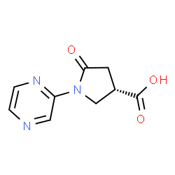 5-OXO-1-PYRAZIN-2-YLPYRROLIDINE-3-CARBOXYLIC ACID结构式