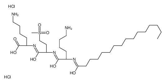 (2S)-6-amino-2-[[(2S)-2-[[(2S)-6-amino-2-(hexadecanoylamino)hexanoyl]amino]-4-methylsulfonylbutanoyl]amino]hexanoic acid,dihydrochloride结构式