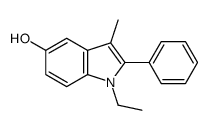 1-ethyl-3-methyl-2-phenylindol-5-ol结构式