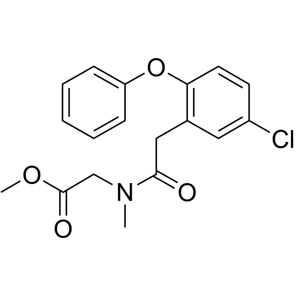 N-[2-(5-氯-2-苯氧基苯基)乙酰基]-N-甲基-甘氨酸甲酯结构式
