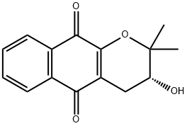 2H-Naphtho[2,3-b]pyran-5,10-dione, 3,4-dihydro-3-hydroxy-2,2-dimethyl-, (3R)- Structure