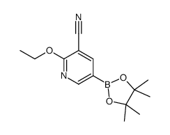 2-ethoxy-5-(4,4,5,5-tetramethyl-1,3,2-dioxaborolan-2-yl)pyridine-3-carbonitrile structure