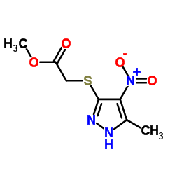 Methyl [(5-methyl-4-nitro-1H-pyrazol-3-yl)sulfanyl]acetate Structure