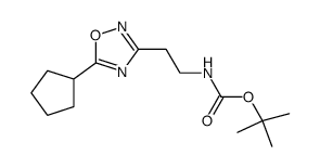 tert-butyl 2-(5-cyclopentyl-1,2,4-oxadiazol-3-yl)ethylcarbamate结构式