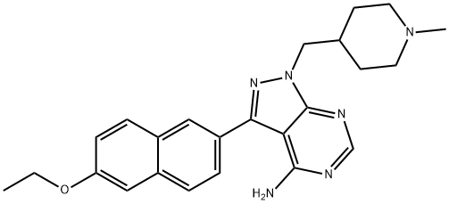 3-(6-ethoxynaphthalen-2-yl)-1-((1-methylpiperidin-4-yl)methyl)-1H-pyrazolo[3,4-d]pyrimidin-4-amine picture