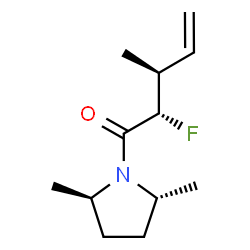 Pyrrolidine, 1-(2-fluoro-3-methyl-1-oxo-4-pentenyl)-2,5-dimethyl-, [2R-[1(2S*,3S*),2alpha,5beta]]- (9CI) Structure