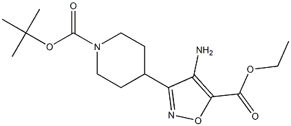 ethyl 4-amino-3-(1-(tert-butoxycarbonyl)piperidin-4-yl)isoxazole-5-carboxylate结构式