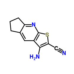 3-AMINO-6,7-DIHYDRO-5H-CYCLOPENTA[B]THIENO[3,2-E]PYRIDIN-2-YL CYANIDE结构式