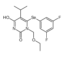 6-(3,5-difluorophenyl)selanyl-1-(ethoxymethyl)-5-propan-2-yl-pyrimidin e-2,4-dione structure