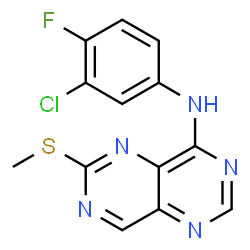 N-(3-chloro-4-fluorophenyl)-6-(methylthio)pyrimido[5,4-d]pyrimidin-4-amine Structure