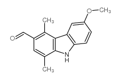 6-methoxy-1,4-dimethyl-9H-carbazole-3-carbaldehyde structure