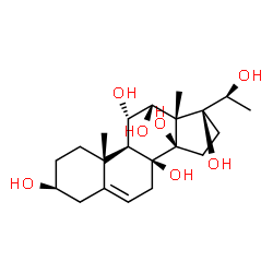 (14β,17S,20S)-Pregn-5-ene-3β,8,11α,12β,14,17,20-heptol结构式