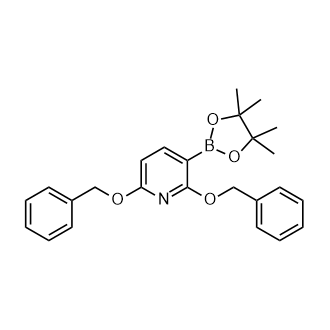 2,6-双(苄氧基)-3-(4,4,5,5-四甲基-1,3,2-二氧硼烷-2-基)吡啶结构式