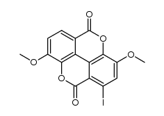 1-iodo-3,8-dimethoxychromeno[5,4,3-cde]chromene-5,10-dione结构式