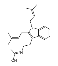 N-[2-[1,2-bis(3-methylbut-2-enyl)indol-3-yl]ethyl]acetamide Structure