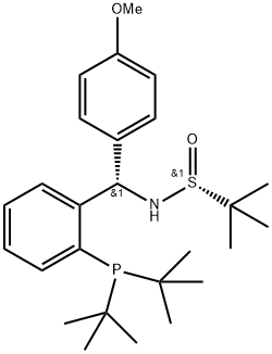 [S(R)]-N-[(S)-(4-Methoxyphenyl)[2-(di-tert-butylphosphino)phenyl]methyl]-2-methyl-2-propanesulfinamide picture