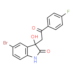 5-bromo-3-[2-(4-fluorophenyl)-2-oxoethyl]-3-hydroxy-1,3-dihydro-2H-indol-2-one structure