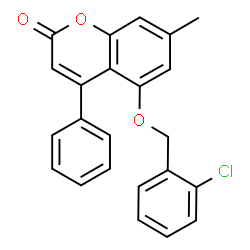5-[(2-chlorobenzyl)oxy]-7-methyl-4-phenyl-2H-chromen-2-one结构式
