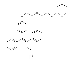 2-(2-{2-[4-((Z)-4-chloro-1,2-diphenylbut-1-enyl)phenoxy]ethoxy}ethoxy)tetrahydropyran结构式