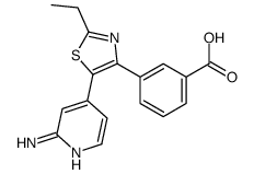3-[5-(2-aminopyridin-4-yl)-2-ethyl-1,3-thiazol-4-yl]benzoic acid结构式