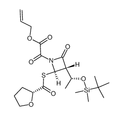 (3S,4R)-1-(allyloxy)oxoacetyl-3-((R)-1-hydroxyethyl)-4-((R)-2-tetrahydrofuranyl)carbonylthio-azetidin-2-one结构式