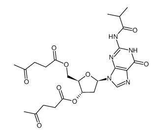 N-isobutyryl-3',5'-di-O-levulinyl-2'-deoxyguanosine结构式