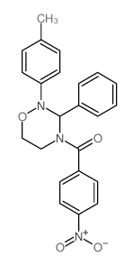 Methanone,(4-nitrophenyl)[tetrahydro-2-(4-methylphenyl)-3-phenyl-4H-1,2,4-oxadiazin-4-yl]-结构式