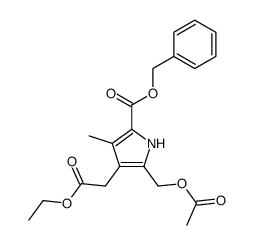 5-acetoxymethyl-4-ethoxycarbonylmethyl-3-methyl-pyrrole-2-carboxylic acid benzyl ester Structure