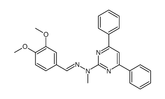 N-[(Z)-(3,4-dimethoxyphenyl)methylideneamino]-N-methyl-4,6-diphenylpyrimidin-2-amine Structure