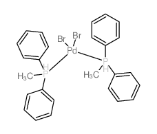 Palladium,dibromobis(methyldiphenylphosphine)-, (SP-4-1)-结构式