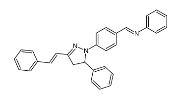 N-[4-(5-phenyl-3-styryl-4,5-dihydro-pyrazol-1-yl)-benzylidene]-aniline Structure