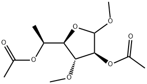 Methyl 6-deoxy-3-O-methyl-L-galactofuranoside diacetate结构式