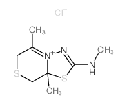 6H-1,3,4-Thiadiazolo[2,3-c][1,4]thiazin-4-ium,8,8a-dihydro-5,8a-dimethyl-2-(methylamino)-, chloride (9CI)结构式