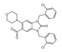 1,3-bis[(2-chlorophenyl)methyl]-5-morpholin-4-yl-6-nitrobenzimidazol-2-one Structure