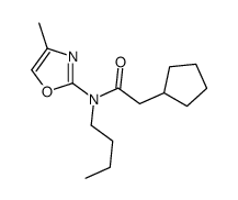 N-butyl-2-cyclopentyl-N-(4-methyl-1,3-oxazol-2-yl)acetamide结构式