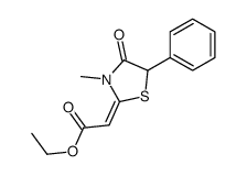 ethyl 2-(3-methyl-4-oxo-5-phenyl-1,3-thiazolidin-2-ylidene)acetate结构式